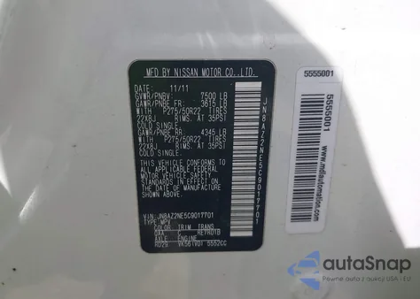 2012 Infiniti Qx56 z USA, uszkodzony, nr VIN JN8AZ2NE5C9017701